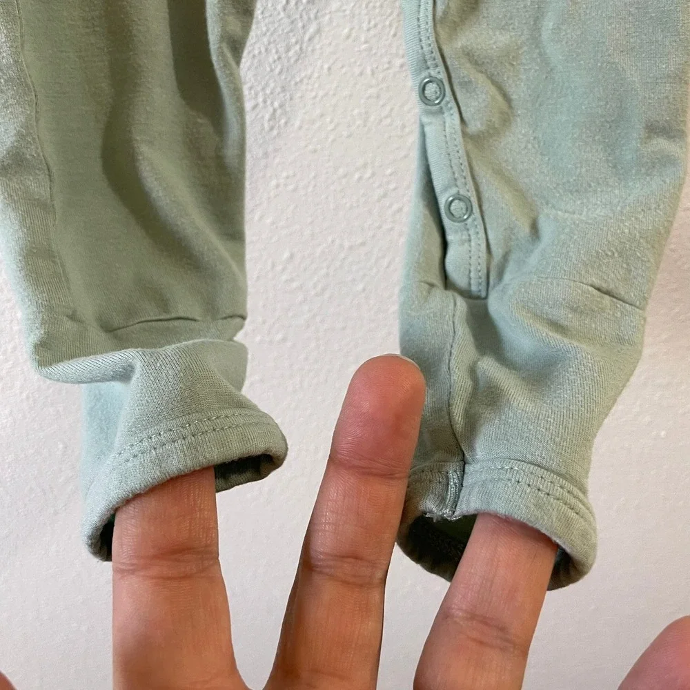 Kyte Baby Romper Sage Green Snap Bamboo Rayon Kids 6-12M Unisex
